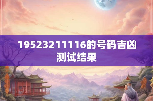 19523211116的号码吉凶测试结果