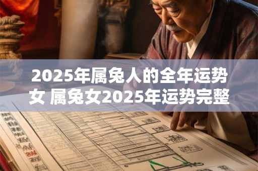 2025年属兔人的全年运势女 属兔女2025年运势完整版