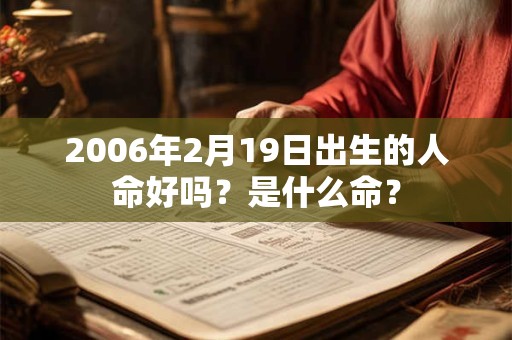 2006年2月19日出生的人命好吗？是什么命？