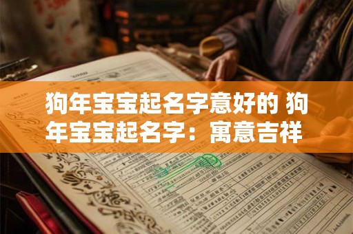 狗年宝宝起名字意好的 狗年宝宝起名字：寓意吉祥 名字如画