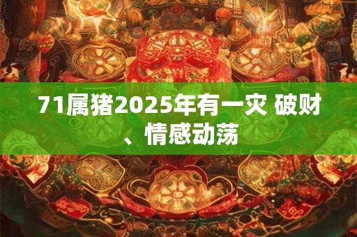 71属猪2025年有一灾 破财、情感动荡