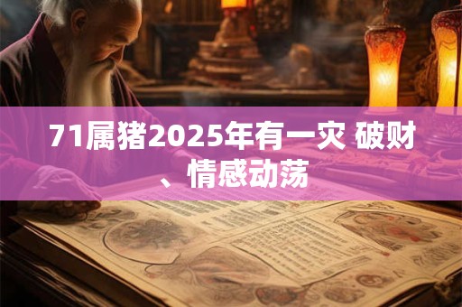 71属猪2025年有一灾 破财、情感动荡