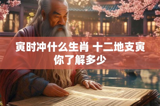寅时冲什么生肖 十二地支寅你了解多少