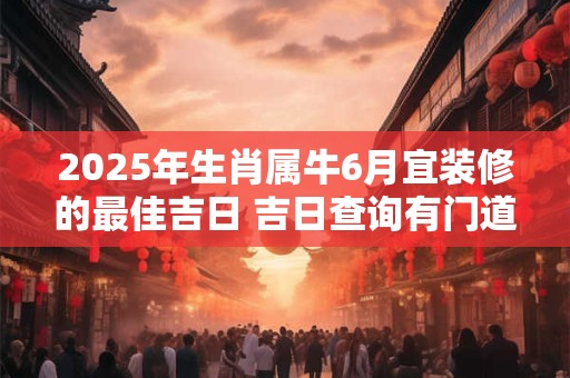 2025年生肖属牛6月宜装修的最佳吉日 吉日查询有门道