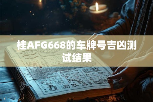 桂AFG668的车牌号吉凶测试结果