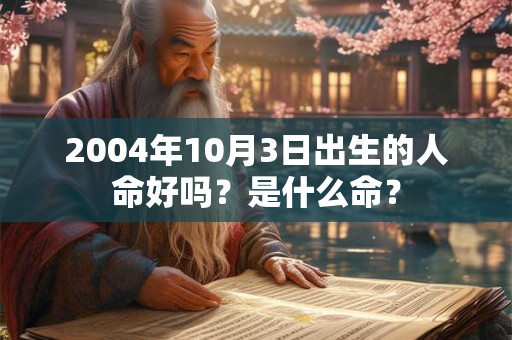 2004年10月3日出生的人命好吗？是什么命？