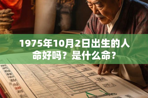 1975年10月2日出生的人命好吗？是什么命？