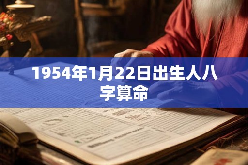 1954年1月22日出生人八字算命 1954年1月22日出生人八字算命