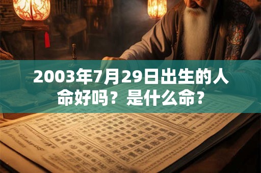 2003年7月29日出生的人命好吗？是什么命？