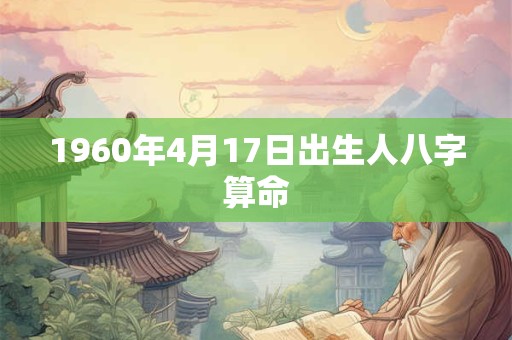 1960年4月17日出生人八字算命