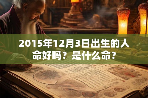 2015年12月3日出生的人命好吗？是什么命？
