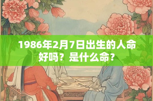 1986年2月7日出生的人命好吗?是什么命? 1986年2月7日出生的人命好吗?是什么命?
