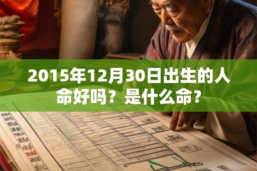 2015年12月30日出生的人命好吗？是什么命？