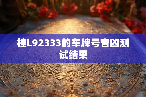桂L92333的车牌号吉凶测试结果