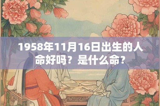 1958年11月16日出生的人命好吗？是什么命？