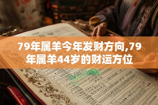79年属羊今年发财方向,79年属羊44岁的财运方位
