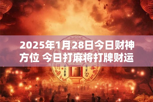 2025年1月28日今日财神方位 今日打麻将打牌财运方位！