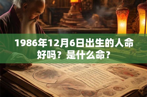 1986年12月6日出生的人命好吗？是什么命？
