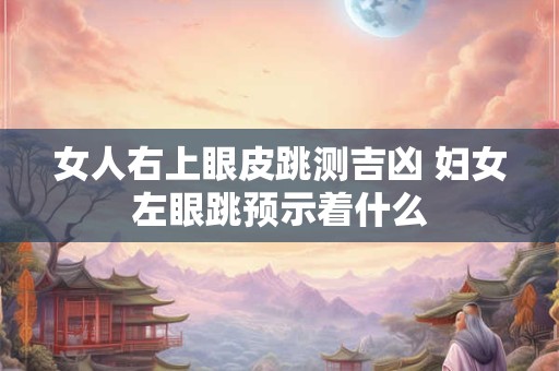 女人右上眼皮跳测吉凶 妇女左眼跳预示着什么