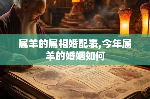 属羊的属相婚配表,今年属羊的婚姻如何