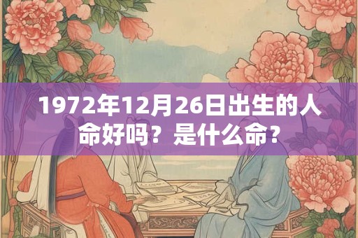 1972年12月26日出生的人命好吗？是什么命？