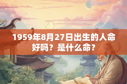 1959年8月27日出生的人命好吗？是什么命？