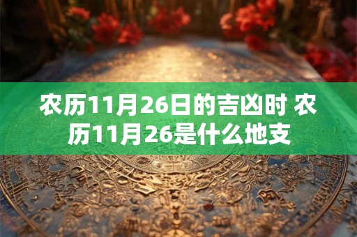农历11月26日的吉凶时 农历11月26是什么地支
