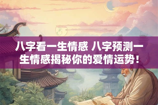 八字看一生情感 八字预测一生情感揭秘你的爱情运势！