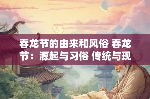 春龙节的由来和风俗 春龙节:源起与习俗 传统与现代的交融 春龙节的由来和风俗 春龙节:源起与习俗 传统与现代的交融