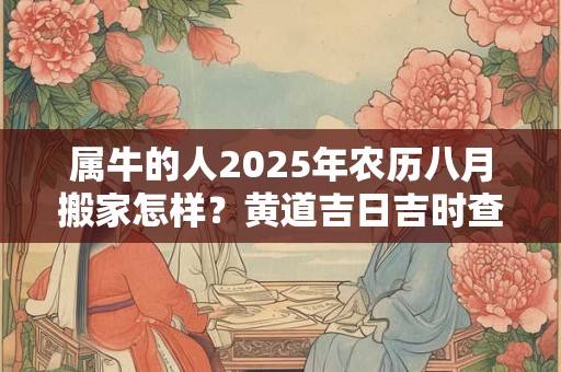 属牛的人2025年农历八月搬家怎样？黄道吉日吉时查询一览表