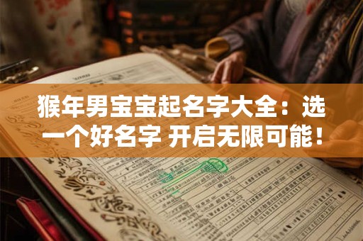 猴年男宝宝起名字大全：选一个好名字 开启无限可能！