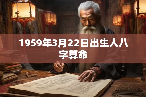 1959年3月22日出生人八字算命