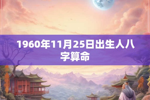 1960年11月25日出生人八字算命