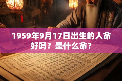 1959年9月17日出生的人命好吗？是什么命？