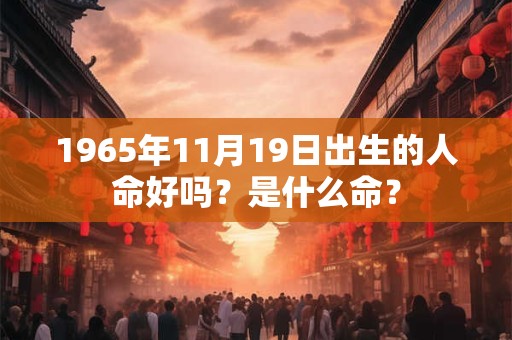 1965年11月19日出生的人命好吗？是什么命？