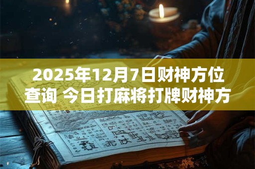2025年12月7日财神方位查询 今日打麻将打牌财神方位！