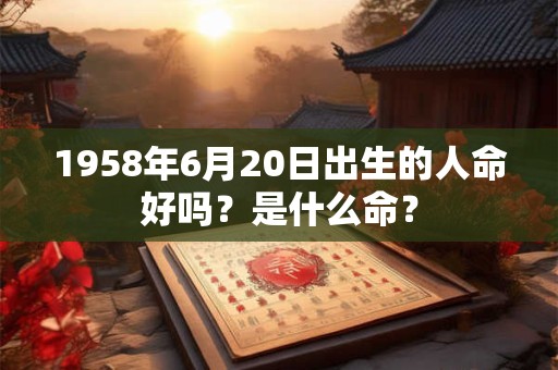1958年6月20日出生的人命好吗？是什么命？