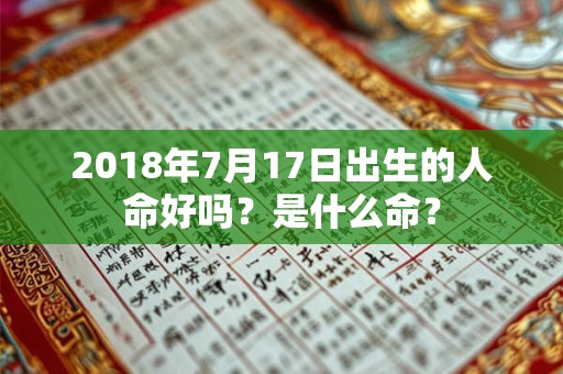 2018年7月17日出生的人命好吗？是什么命？