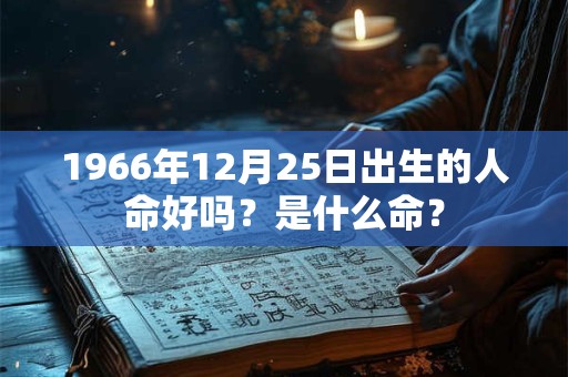 1966年12月25日出生的人命好吗？是什么命？