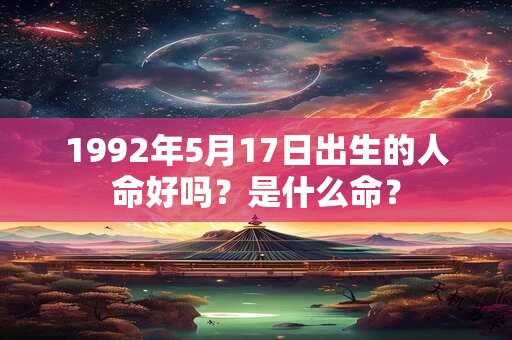 1992年5月17日出生的人命好吗？是什么命？