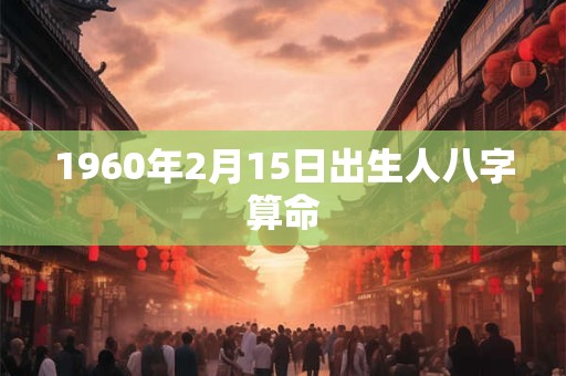 1960年2月15日出生人八字算命 1960年2月15日出生人八字算命