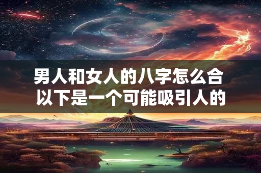 男人和女人的八字怎么合 以下是一个可能吸引人的