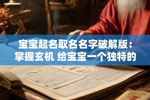 宝宝起名取名名字破解版：掌握玄机 给宝宝一个独特的名字