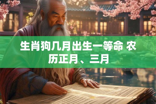 生肖狗几月出生一等命 农历正月、三月