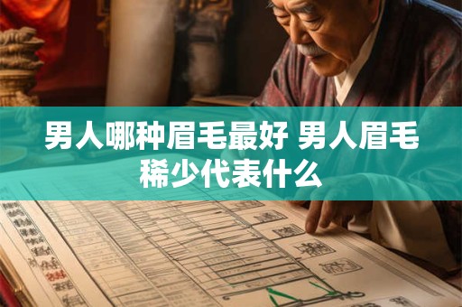 男人哪种眉毛最好 男人眉毛稀少代表什么