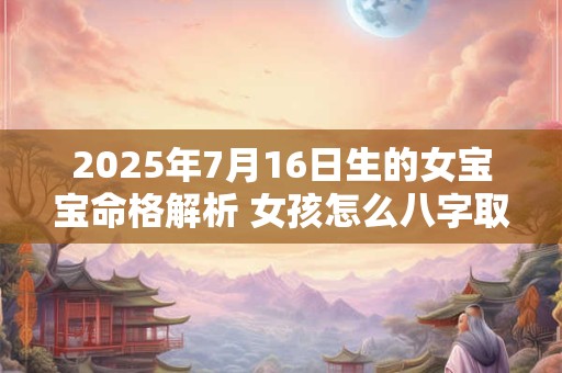 2025年7月16日生的女宝宝命格解析 女孩怎么八字取名
