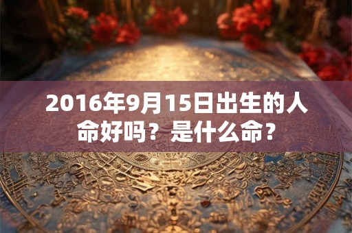2016年9月15日出生的人命好吗？是什么命？
