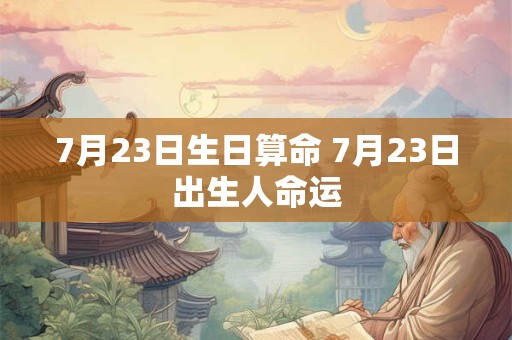 7月23日生日算命 7月23日出生人命运