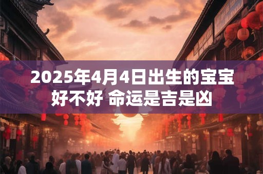 2025年4月4日出生的宝宝好不好 命运是吉是凶