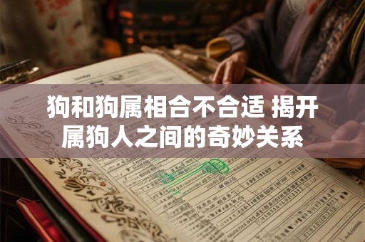 狗和狗属相合不合适 揭开属狗人之间的奇妙关系